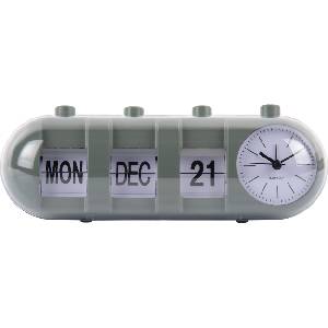 Karlsson Будилник Retro Tube Calendar Flip, тъмно маслинен (KA6045GR) Будилник