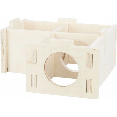 Trixie Dřevěný domek pro hlodavce tvar L 3 komory 25 x 10 x 25 cm