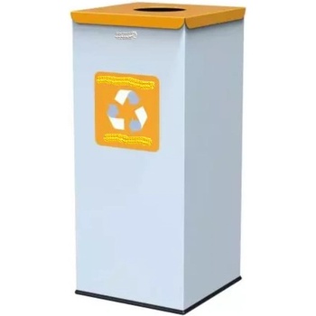 Alda Kovový odpadkový koš EKO Square na tříděný odpad 60 l žlutý 12515