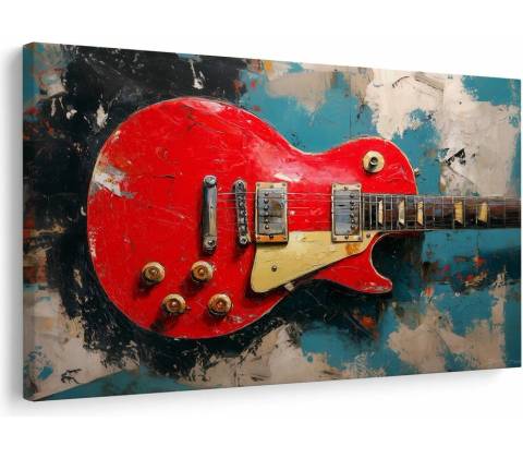 Obraz červená elektrická gitara