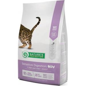 Nature's Protection Nature's Protection CAT - Sensitive Digestion, висококачествена храна за пораснали котки над 1 година, за добро храносмилане и капризни животни, Литва - 7 кг