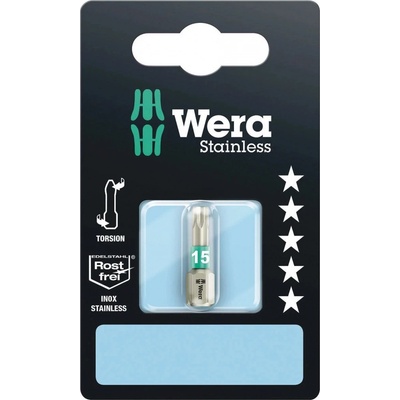 Bit 1xTX15/25mm, TORX®, up. šestihran 1/4 3867/1 TS SB, nerezová ocel, WERA, 073621