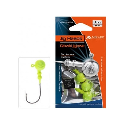 MIKADO Jig Head Aberdeen žlutý vel.2 12g 3 ks