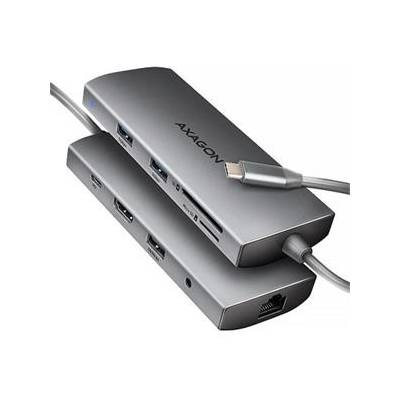 AXAGON HMC-8HLSA, USB 5Gbps hub, 3x USB-A, HDMI 4k/60Hz, RJ-45 GLAN, SD/microSD, audio, PD 100W, kabel USB-C 20cm