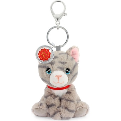 Keel Toys Плюшен ключодържател Keel Toys Keeleco - Сиво коте, 12 cm (BC4469)