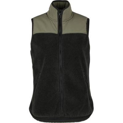 Stoic Дамски поларен елек Stoic Women's MerinoHighPile357 VallsboSt. Vest Fleece vest - Black / Dark Olive (132-1240-0514)