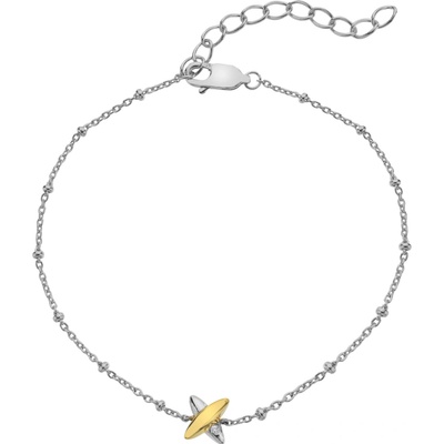 Hot Diamonds Stříbrný bicolor náramek s pravým diamantem Coupled DL716
