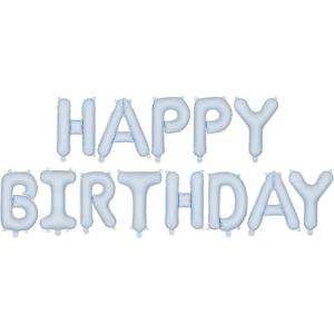 Party Deco Фолиев Балон Надпис Happy Birthday, син (FB6T-001J)
