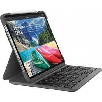 Logitech Slim Kayboard Folio - безжична клавиатура, кейс и поставка за iPad Pro 11 (2018) (черен)