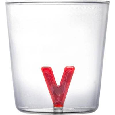 Vin Bouquet Стъклена чаша с декорация БУКВА V - 350 мл (VB-FIA-1645)