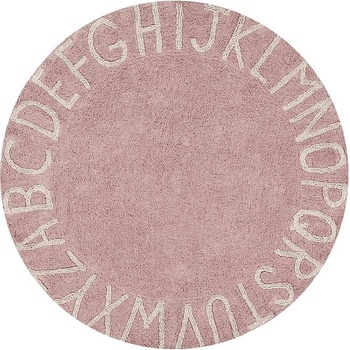 Lorena Canals Светлорозов ръчно изработен памучен детски килим подходящ за пране ø150 cm ABC Vintage Nude - Lorena Canals (C-ABC-VNN)