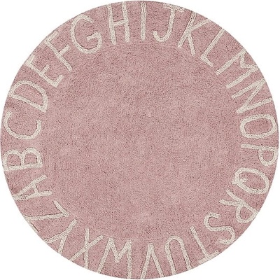 Lorena Canals Светлорозов ръчно изработен памучен детски килим подходящ за пране ø150 cm ABC Vintage Nude - Lorena Canals (C-ABC-VNN)