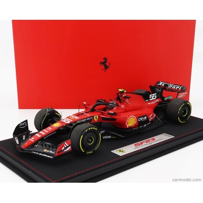 Bbr models Ferrari F1 Sf 23 Team Scuderia Ferrari N 55 Belgium Spa Gp 2023 Carlos Sainz Con Vetrina With Showcase Červená Černá 1:18