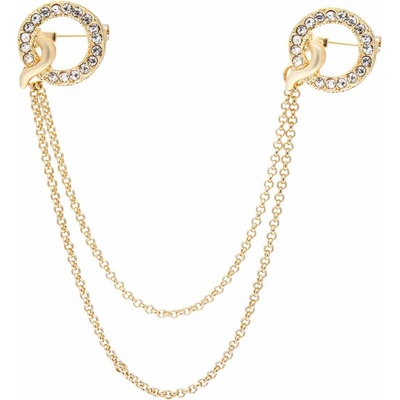 Biju Brož dvojitá s řetízkem zlatá 2042 9002042