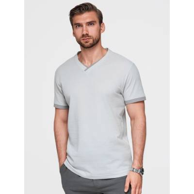 Ombre with contrasting inserts and crew neckline light grey