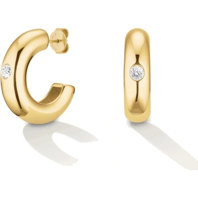 ROSEFIELD oceľové náušnice Solitaire Hoops JEBCG-J1200