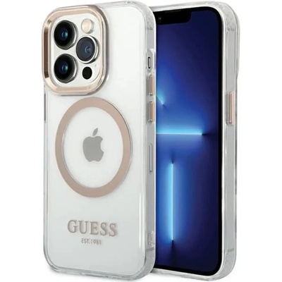 GUESS Калъф Guess Metal Outline MagSafe за iPhone 15 Pro - златен (3666339196912)