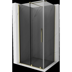 Mexen Velar плъзгаща се душ кабина 150 x 100 см, графит, злато - 871-150-100-41-50 (871-150-100-41-50)