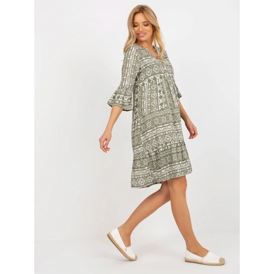Šaty s aztéckým vzorem D73771M30214H khaki