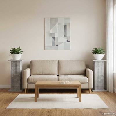 vidaXL Стойка за растения 2 бр. Бетонно сиво 30, 5 x 30 x 60, 5 см (899787)