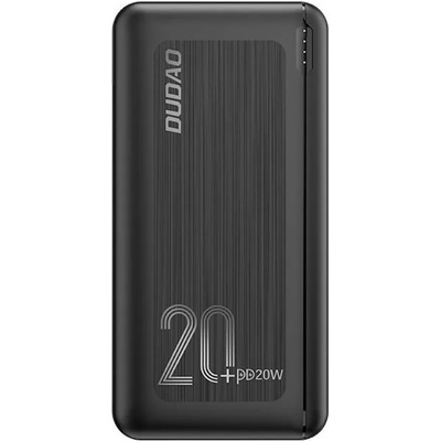 Dudao K12PQPlus Power Bank 20000mAh 20W PD - външна батерия с два USB-A и един USB-C изходи и технология за бързо зареждане (черен)