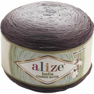 Alize příze Bella Ombre batik 7411 odstíny jemné šedé