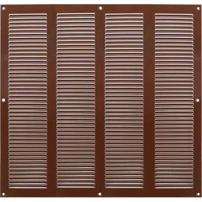 Ventishop KVMh 400x400 kovová hranatá větrací mřížka se síťkou, hnědá