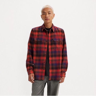 Levi's pánská košile men's Jackson Worker overshirt Jonty plaid Valliant Poppy 1957301950