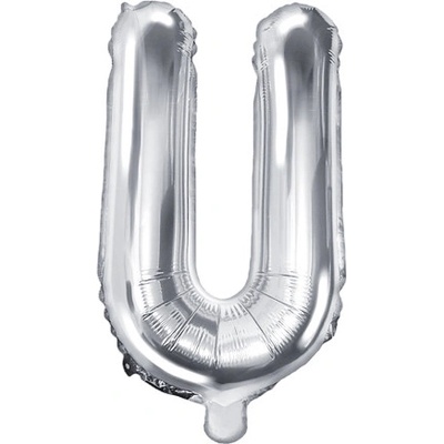 PartyDeco Foliové písmeno U stříbrné 35 cm