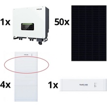 Sofar Solar 20kWp Risen Full Black + 20kW měnič 3f + 20 kWh baterie B3545