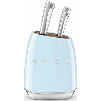 Smeg Sada 6 nožů se stojanem 50's Style modrý pastel