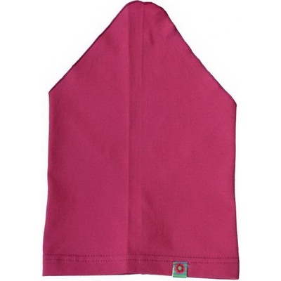 dětský šátek malinový s šedo hnědými puntíky