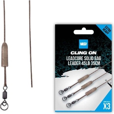 Nash Montáž Cling On Leadcore Solid Bag Leader 35 cm 45 lb 3 ks