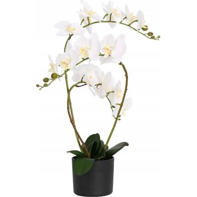 Umělý květ orchideje v květináči Bílá 45 x 15 x 65 cm