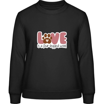 AWDis Sweat mikina Design s tématem Pes a Láska Černá