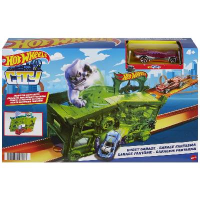 Игрален комплект Hot Wheels City - Призрачен гараж, с количка (FJN34)