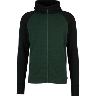 Stoic Мъжко вълнено яке Stoic MerinoFleece260 FlenSt. Zip Hoody Merino hoodie - Black / New Pine Green (005-6570-0312)