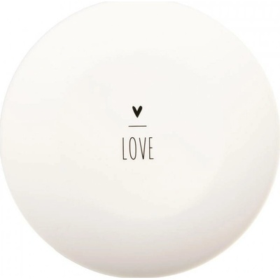 Clayre & Eef Bílý porcelánový dezertní talířek se srdíčkem Lovely Day - 20*2 cm