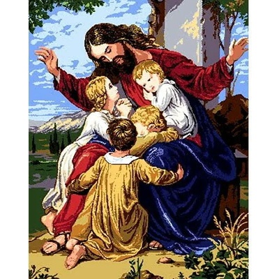 Казанлъшки гоблени Гоблен Исус и децата Puppets (Унгарски)