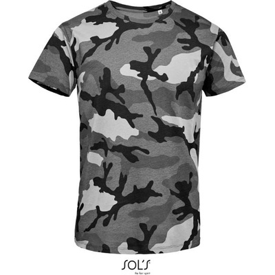 SOL'S CAMO / Мъжка камуфлажна тениска - сив камуфлаж XL (251188y9404)