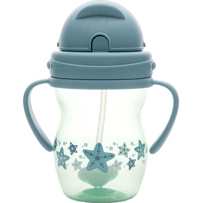 Lorelli Чаша с дръжки и сламка Lorelli Baby Care - 275 ml, Blue/Green (10230600004)
