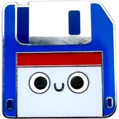 Leon Romer kovový pin retro disketa 30 mm