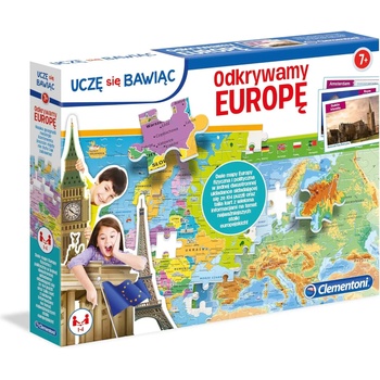 Clementoni - Puzzle Obojstranná mapa Európy (poľský jazyk) - 100 piese