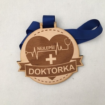 Dekorace z Česka Dřevěná medaile Nejlepší doktorka