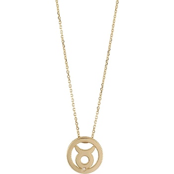 Bliss Дамско златно колие зодия Телец с диамант Bliss 20108271 (20108271)