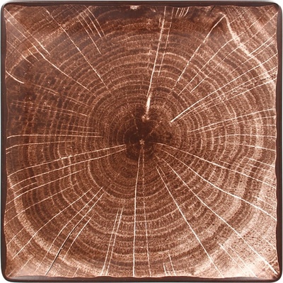RAK Porcelain Woodart talíř čtvercový 30 x 30 cm tmavě hnědá RAK-WDEDSQ30OB