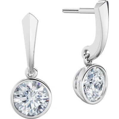 DF dámske náušnice 6412, bílé zlato s laboratorními diamanty o celkové váze 2.00 ct VS1/F