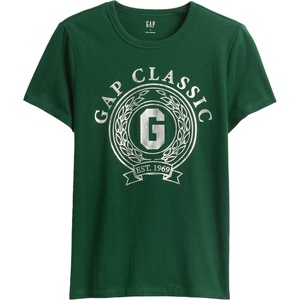 GAP V-frch ss fav crew graphic зелено, бяло s (824042-00)