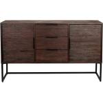 White Label Living Кафяв нисък скрин от масивно тиково дърво 135x82 cm Webster - White Label (4300048)