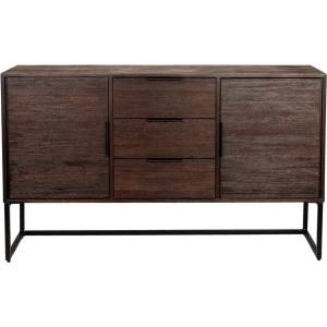 White Label Living Кафяв нисък скрин от масивно тиково дърво 135x82 cm Webster - White Label (4300048)